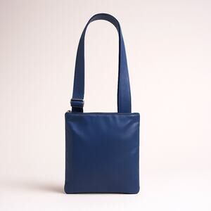 M0851 Leather Blue Crossbody Bag Medium Purse Practical Travel